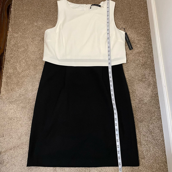 Ivanka Trump Ivory Top Black Sheath Dress size 12 NEW Sleeveless Career Business - Picture 12 of 13